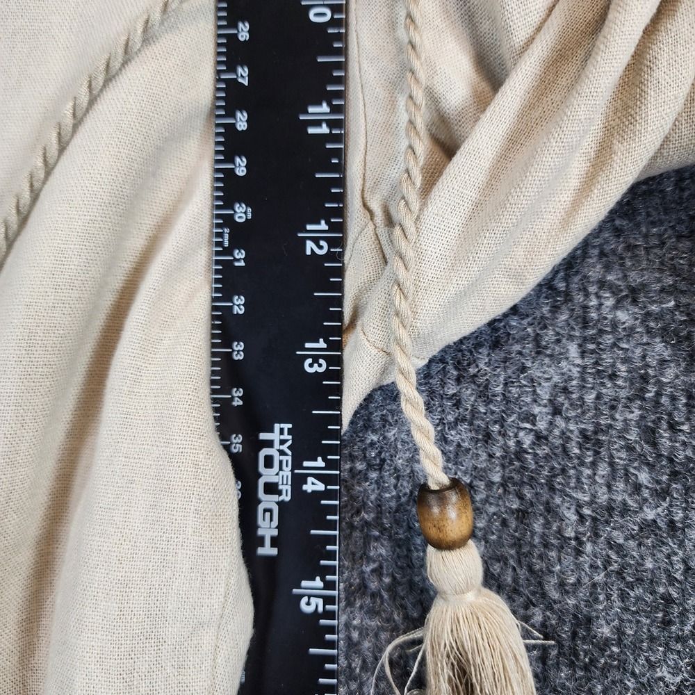 Westbound Women Linen Blend Coastal Boho Resort Wide Leg Crop Pants Size L - Picture 6 of 9